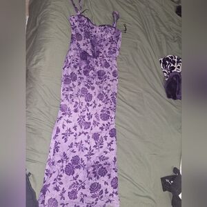 Purple Floral Slip Dress